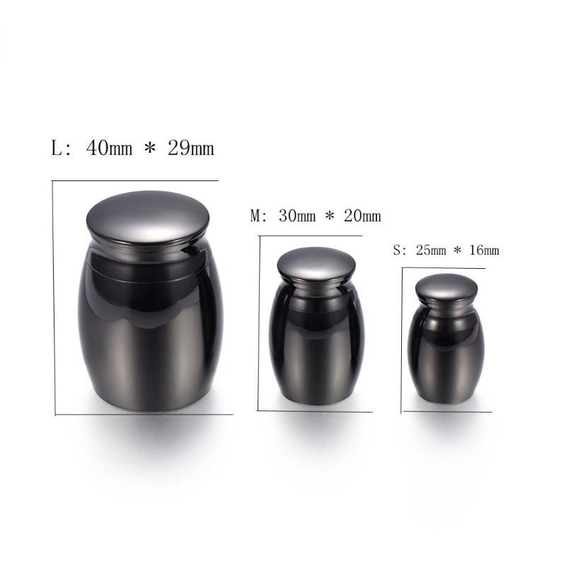 IJU018 Free Engravable Black Color Highly Polished 316L Stainless Steel Mini Cremation Urns Memorial Ashes Urn for Pet/Human 
IJU018 Free Engravable Black Color Highly Polished 316L Stainless Steel Mini Cremation Urns Memorial Ashes Urn for Pet/Human
