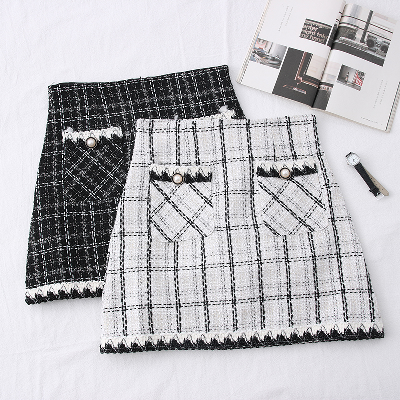 2021 New autumn and winter new fashion all-match small fragrance tweed high waist slimming double pocket design skirt women LXB6, White
2021 New autumn and winter new fashion all-match small fragrance tweed high waist slimming double pocket design skirt women LXB6, White