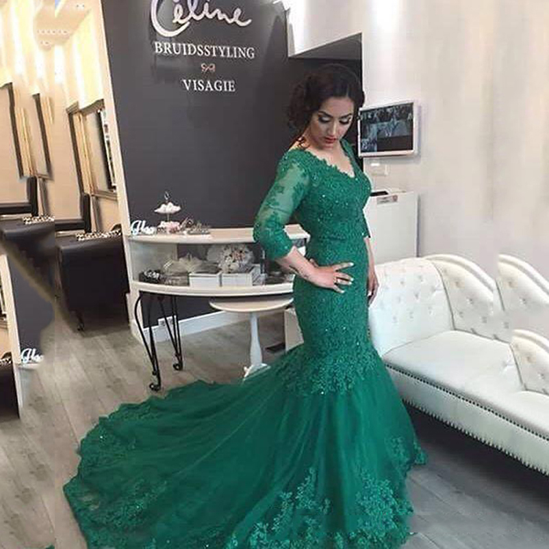 Arabic Hunter Long Sleeves Lace Mermaid Evening Dresses with Beaded Appliques V Neck Sweep Train Formal Prom Party Gowns, Silver
Arabic Hunter Long Sleeves Lace Mermaid Evening Dresses with Beaded Appliques V Neck Sweep Train Formal Prom Party Gowns, Silver