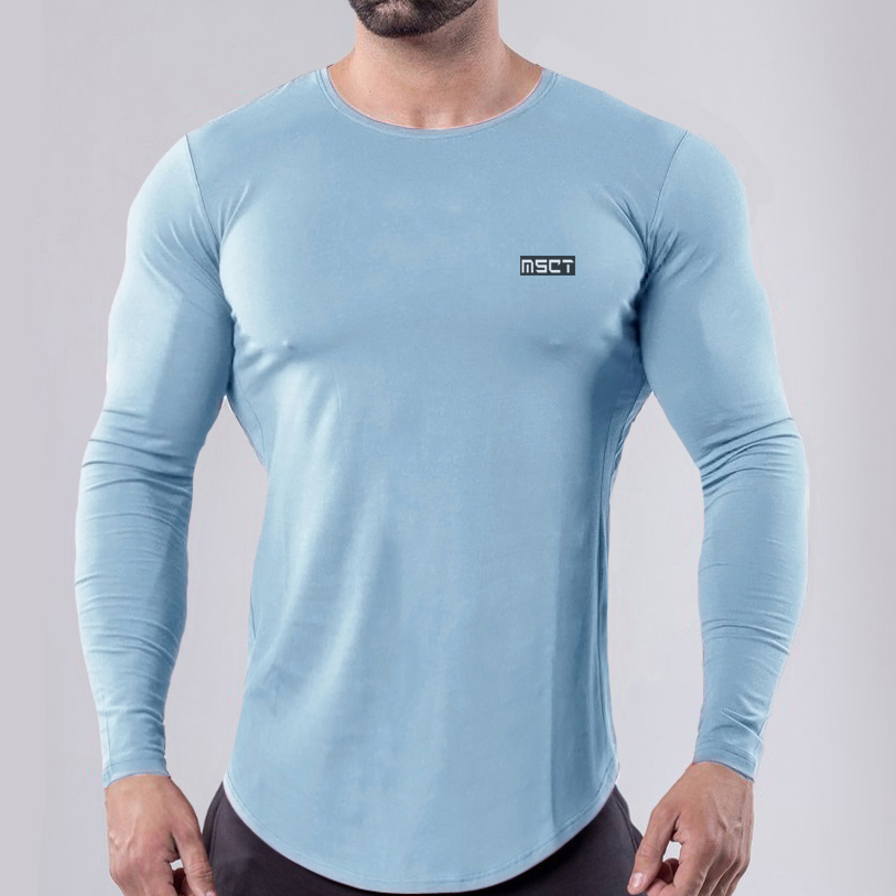 High collar Compression Shirts Men Bodybuilding Sportswear T-shirt Long Sleeve Top Gyms T Shirt Men Fitness Tight Rashgard 201202