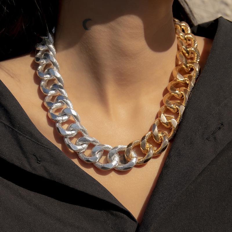 TIMEONLY Hyperbole Chunky Cuban Chain Choker Necklace for Women Female Splicing Color Hollow Necklaces Hip Hop Charm Jewellery
TIMEONLY Hyperbole Chunky Cuban Chain Choker Necklace for Women Female Splicing Color Hollow Necklaces Hip Hop Charm Jewellery