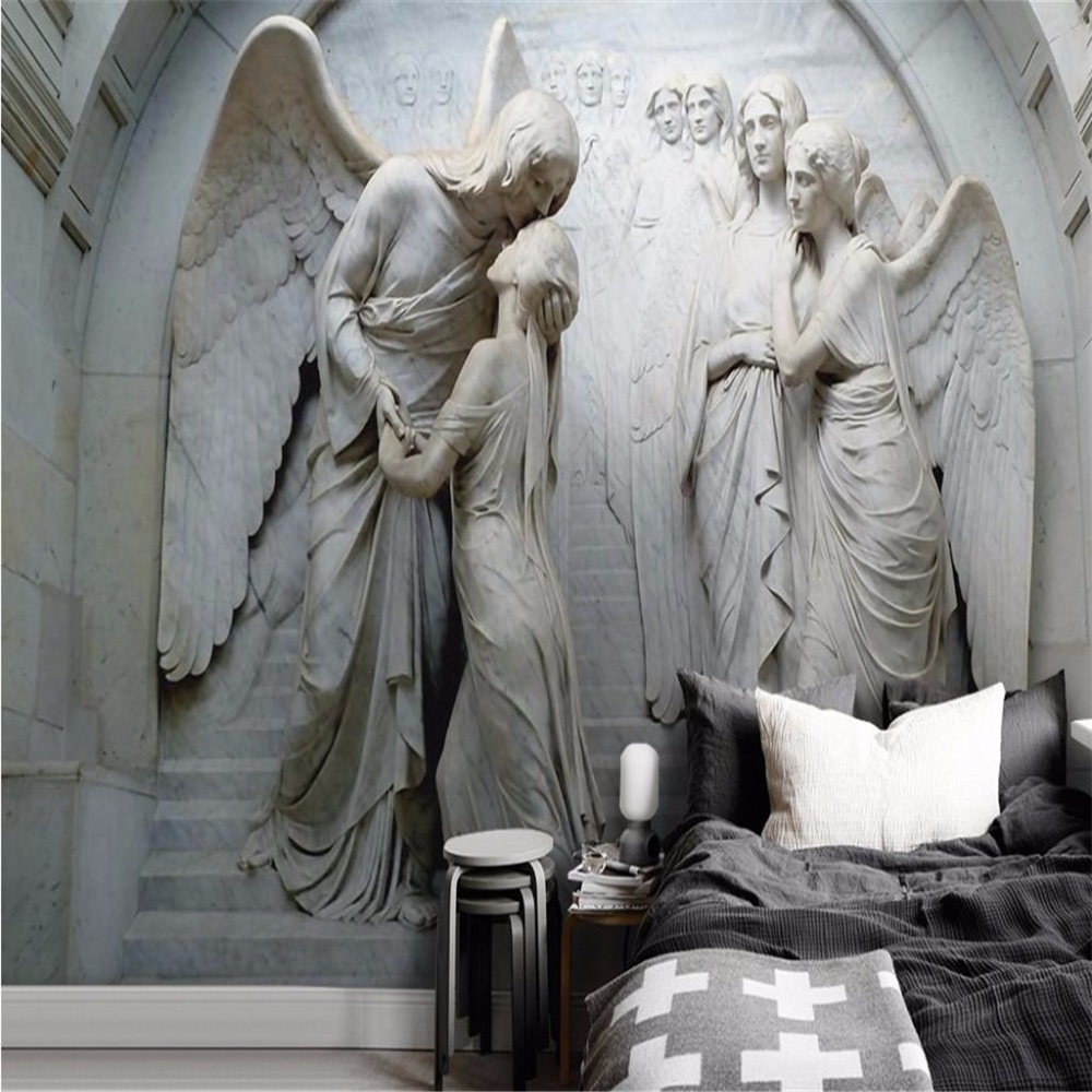 Custom 3D Stereoscopic Wallpaper people angel Wallpapers For Living Room Printing Wallpaper