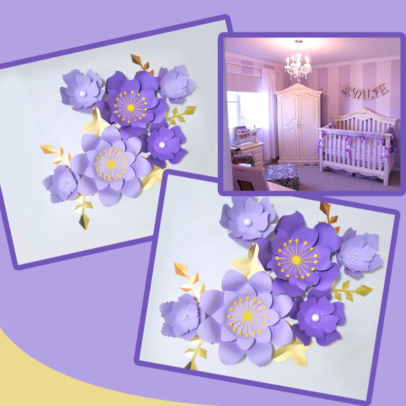 Handmade Purple Rose DIY Paper Flowers Gold Leaves Set For Nursery Wall Deco Boys Room Baby Shower Backdrop Video Tutorials
Handmade Purple Rose DIY Paper Flowers Gold Leaves Set For Nursery Wall Deco Boys Room Baby Shower Backdrop Video Tutorials