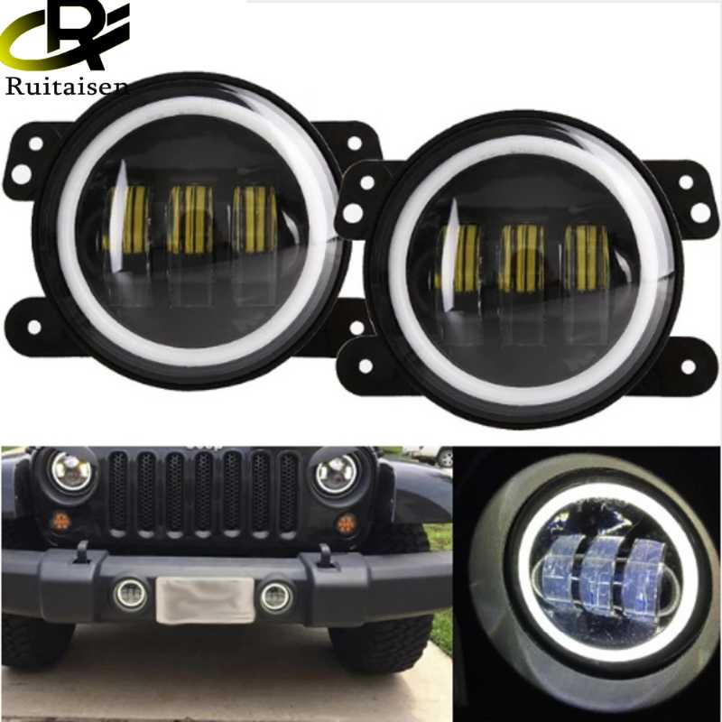 Car Headlights 1PCS 4inch LED Angel Eyes Fog Lights Round Lamps For Offroad Driving Light Work Lamp White Amber Styling
Car Headlights 1PCS 4inch LED Angel Eyes Fog Lights Round Lamps For Offroad Driving Light Work Lamp White Amber Styling