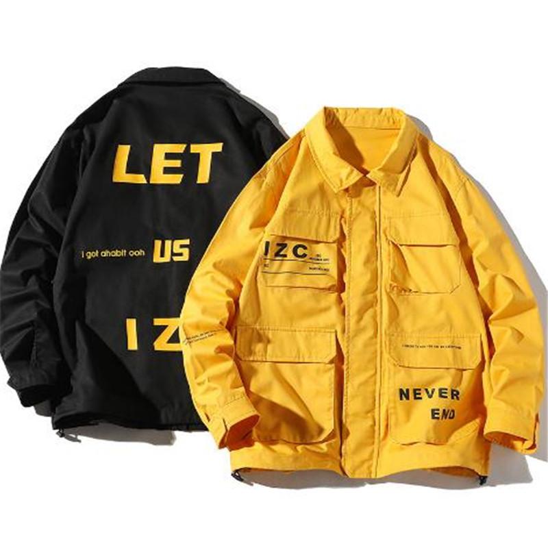 Hip Hop Casual Windbreaker Ribbons Pockets Men' Overalls Bomber Jacket 2020 New spring Autumn Streetwear Man Outwear, Black
Hip Hop Casual Windbreaker Ribbons Pockets Men' Overalls Bomber Jacket 2020 New spring Autumn Streetwear Man Outwear, Black