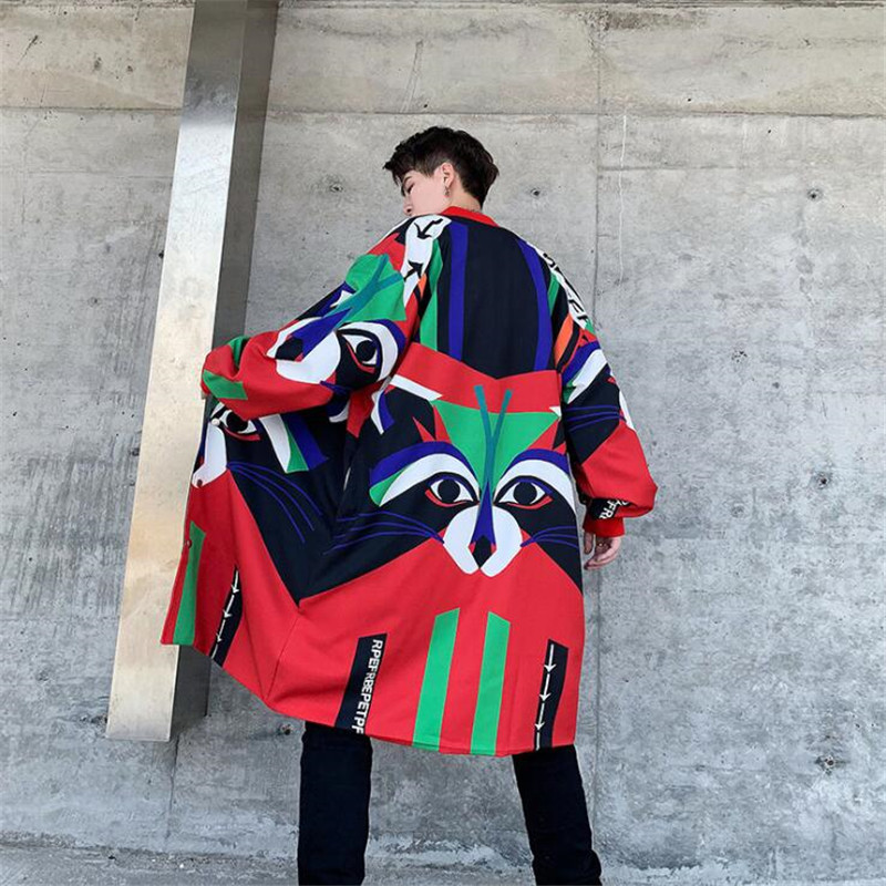 New man streetwear hip hop loose casual long cardigan funny guy jacket print trench coat outerwear, Picture color
New man streetwear hip hop loose casual long cardigan funny guy jacket print trench coat outerwear, Picture color