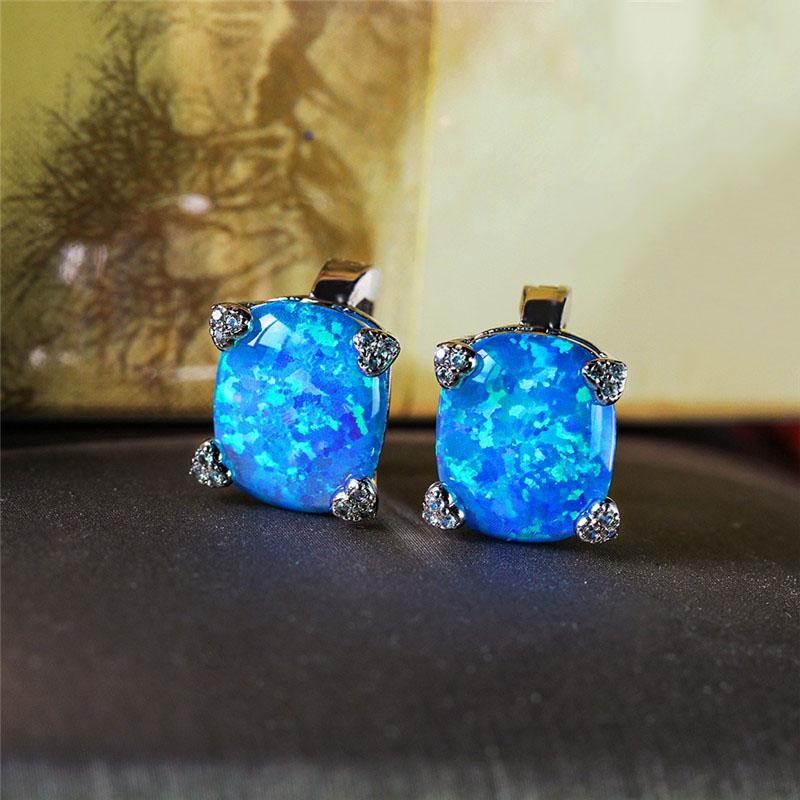 Cute Female White Blue Opal Stone Earrings Trendy Small Square Stud Earrings For Women Vintage Charm Bridal Wedding
Cute Female White Blue Opal Stone Earrings Trendy Small Square Stud Earrings For Women Vintage Charm Bridal Wedding