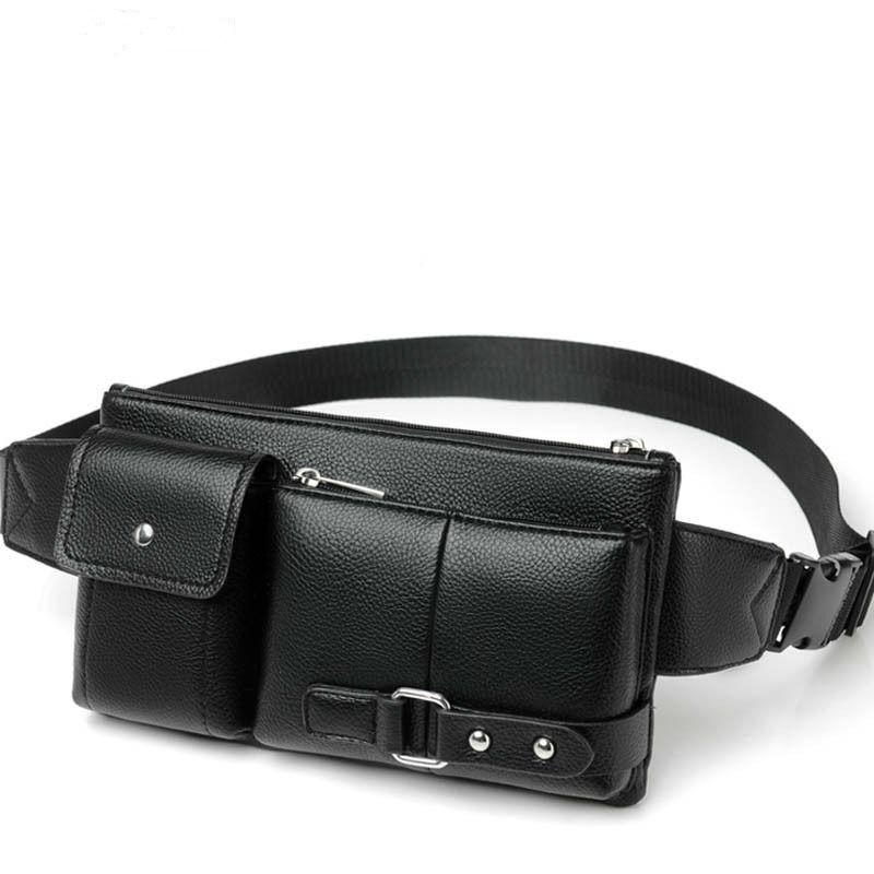 Men's belt bag classic solid color PU leather waist bag outdoor leisure travel fanny pack purse, Black
Men's belt bag classic solid color PU leather waist bag outdoor leisure travel fanny pack purse, Black