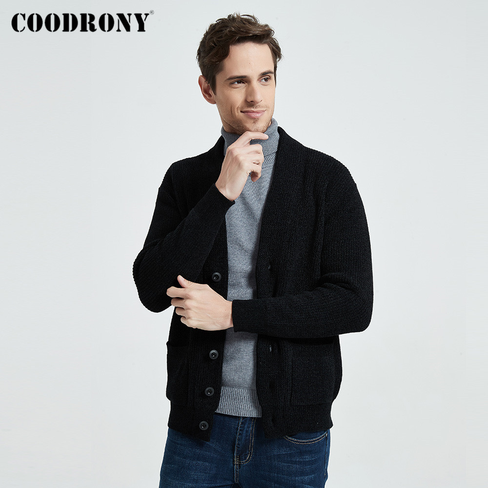 COODRONY Turtleneck Sweater Coat Men Fashion Streetwear Cardigan Men Autumn Winter Arrival Soft Warm Knitted Cardigans C1195 201221