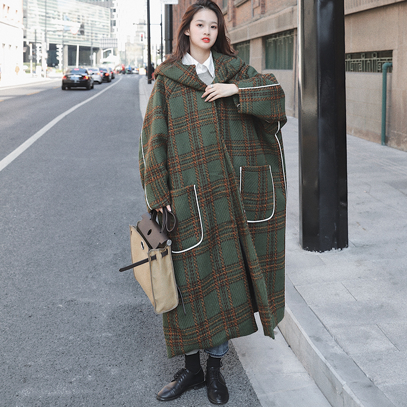 2021 New New Korean Winter Wool Plus Size Super Long Green Plaid with Knee-ankle Hood Female Thickness 5r Qiyj, Green grid.
2021 New New Korean Winter Wool Plus Size Super Long Green Plaid with Knee-ankle Hood Female Thickness 5r Qiyj, Green grid.
