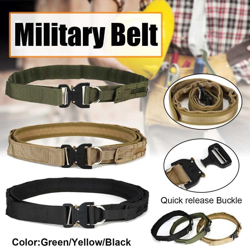 Tactical Army Belt Outdoor Nylon Waist Belts with Automatic Metal Buckle Hook Accessories for Hunting Duty Men, Khaki
Tactical Army Belt Outdoor Nylon Waist Belts with Automatic Metal Buckle Hook Accessories for Hunting Duty Men, Khaki