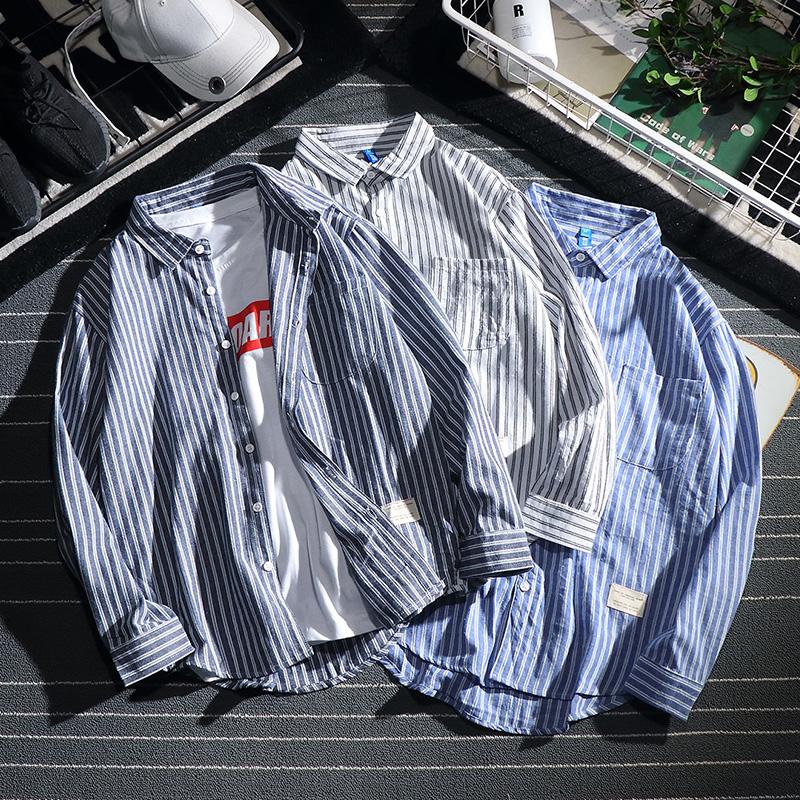 Spring Autumn Men' Long Sleeve Fashion Shirt Striped Harajuku Trend High Quality Baggy Shirt Chemise Homme Men Clothing BC50CS, Style2
Spring Autumn Men' Long Sleeve Fashion Shirt Striped Harajuku Trend High Quality Baggy Shirt Chemise Homme Men Clothing BC50CS, Style2