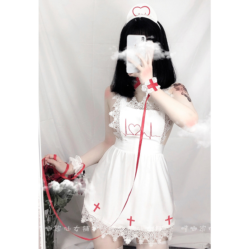 Japanese erotic cosplay nurse sexy back frilly gowns pyjamas mini bodycon dress hat briefs babydoll rents sleepwear set, White
Japanese erotic cosplay nurse sexy back frilly gowns pyjamas mini bodycon dress hat briefs babydoll rents sleepwear set, White
