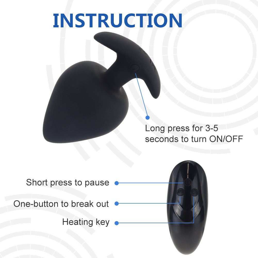 Vibrating Butt Plug Silicone Rechargeable Anal Vibrator with Remote Control 10 Modes Anal Sex Toys for Men Women and Couples Y201118 - view 7