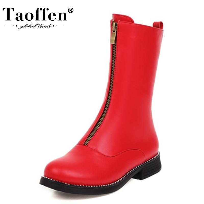 TAOFFEN Plus Size 26-40 Women Mid Calf Boots Flats Front Zipper Shoes Round Toe Winter Warm Boots Women Fashion Party Footwear, Black
TAOFFEN Plus Size 26-40 Women Mid Calf Boots Flats Front Zipper Shoes Round Toe Winter Warm Boots Women Fashion Party Footwear, Black