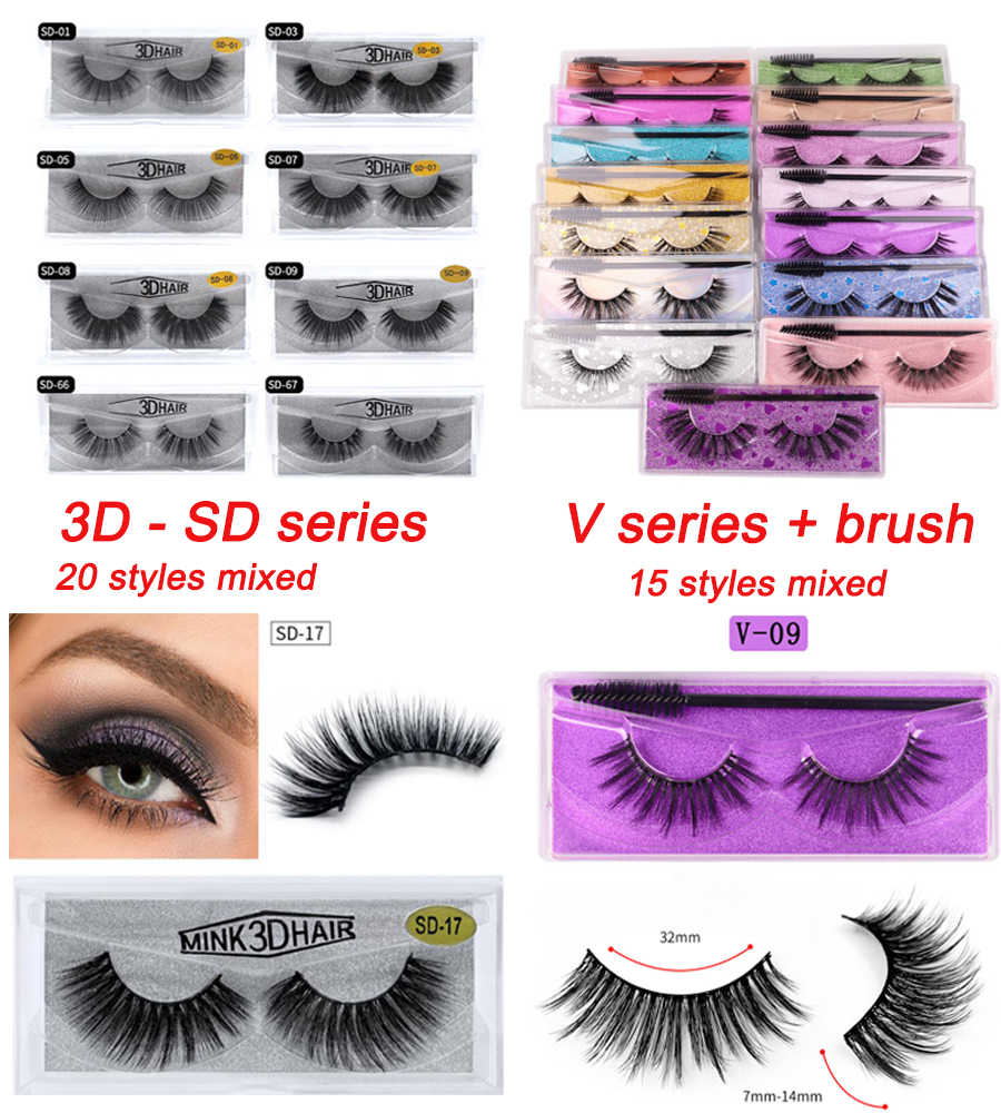 Topselling 3D Imitated Mink eyelashes 20 styles mixed randomly with brush False Eye lashes Soft Natural Thick Fake Eyelash Park888
Topselling 3D Imitated Mink eyelashes 20 styles mixed randomly with brush False Eye lashes Soft Natural Thick Fake Eyelash Park888
