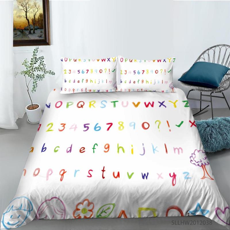 Colorful Letters Printing Bedding Duvet Cover Set Quilt Pillow Shams No Full Queen King Size Comfortable
Colorful Letters Printing Bedding Duvet Cover Set Quilt Pillow Shams No Full Queen King Size Comfortable