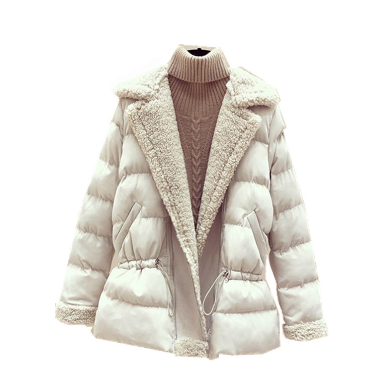 Han edition of the cotton female winter long lambs wool cottonpadded jacket down cottonpadded jacket with thick coat ins 201027