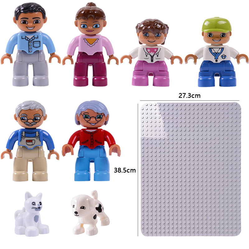 Duplo Figures Set Family Daddy Mommy Grandpa Grandma Building Blocks Duplo Animals Big Size Accessories Bricks Toys For Children Q0123
Duplo Figures Set Family Daddy Mommy Grandpa Grandma Building Blocks Duplo Animals Big Size Accessories Bricks Toys For Children Q0123