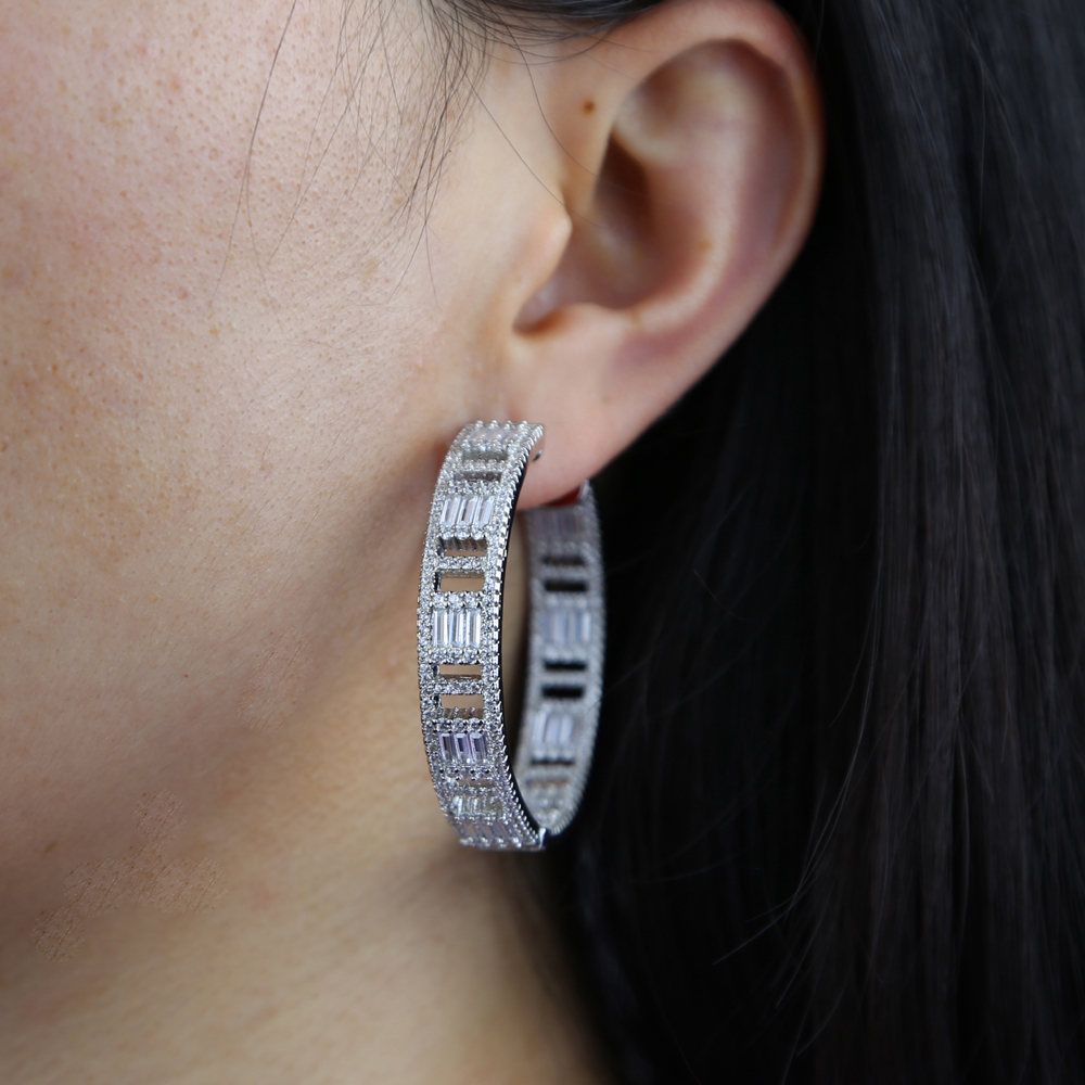 top quality new large big circle round 45mm hoop earrings for womens fashion statement golden punk charm earrings party jewelry wholeslae