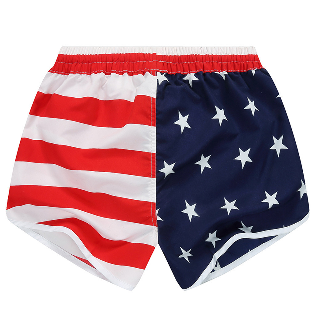 Perimedes Women Casual Beach Pants American Flag Stripes Stars Print Shorts Swim Board Shorts for Man Sweatpants#w5 T200612