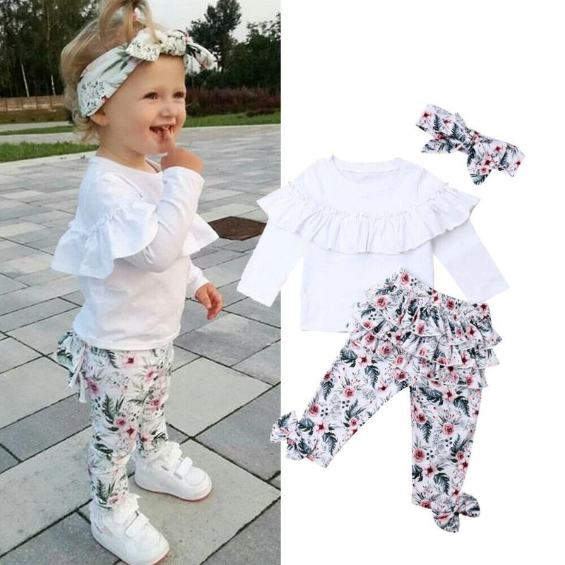 0-5Y Toddler Baby Girls Clothes Sets Autumn Winter Outfits White Ruffle Tops Floral Pants Headband 3Pcs Outfits Set, As pic
0-5Y Toddler Baby Girls Clothes Sets Autumn Winter Outfits White Ruffle Tops Floral Pants Headband 3Pcs Outfits Set, As pic