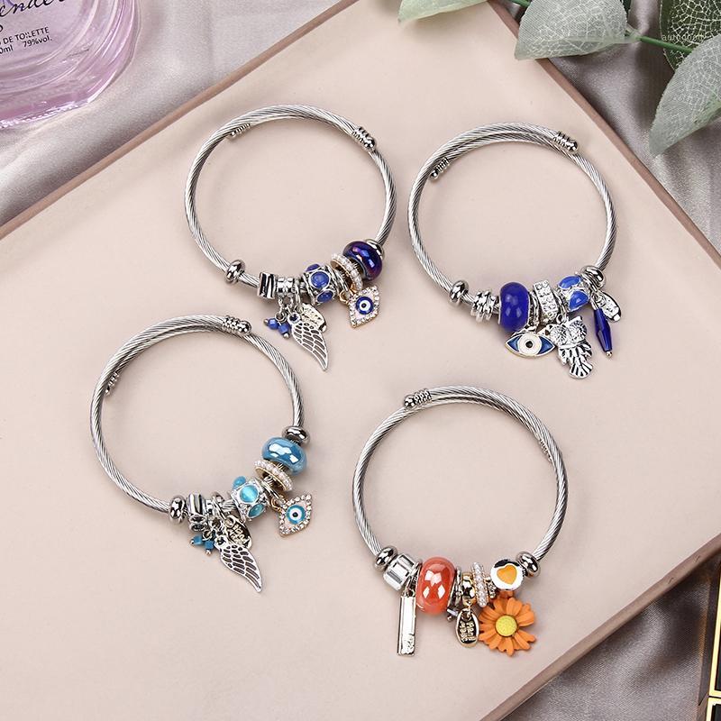 Charm Bracelets Adjustable Open Stainless Steel Bracelet Bangles Evil Eyes Folower Animal Pendant For Women Jewelry Gift Femme1
Charm Bracelets Adjustable Open Stainless Steel Bracelet Bangles Evil Eyes Folower Animal Pendant For Women Jewelry Gift Femme1