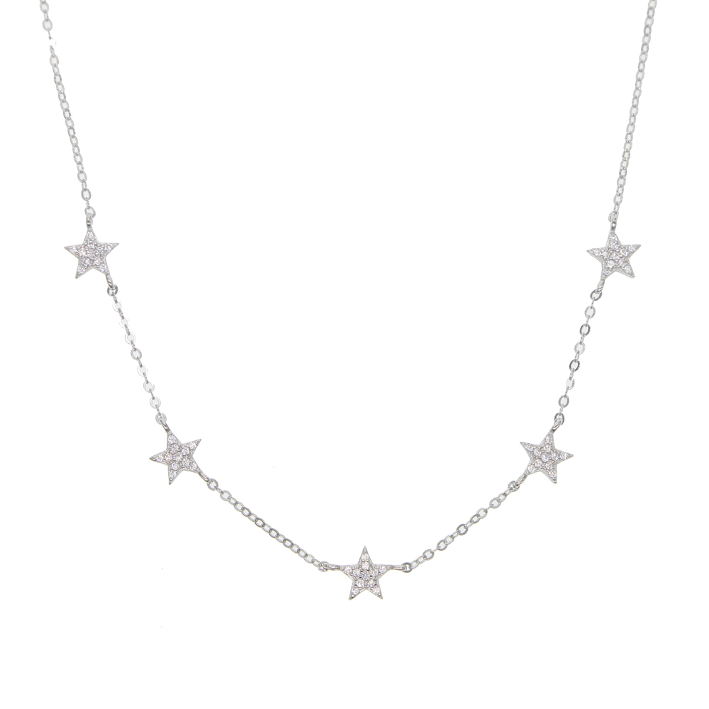2019 Christmas gift vermeil 925 sterling silver cute star choker charm necklaces charming women jewelry fine silver necklace T200113