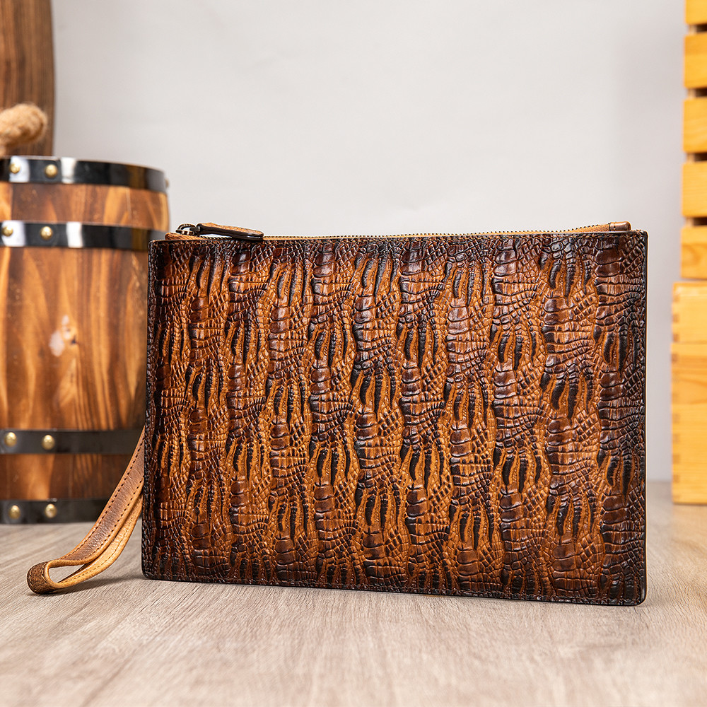 Maheu fashions genuine leather clutch crocodile hand-held purse of men's women for men big man bag real cow skin, Brown.
Maheu fashions genuine leather clutch crocodile hand-held purse of men's women for men big man bag real cow skin, Brown.