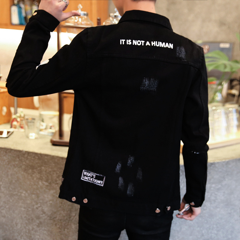 spring Autumn Casual streetwear men's Korean trendy jacket youth Slim handsome clothes men's black denim jacket 201218