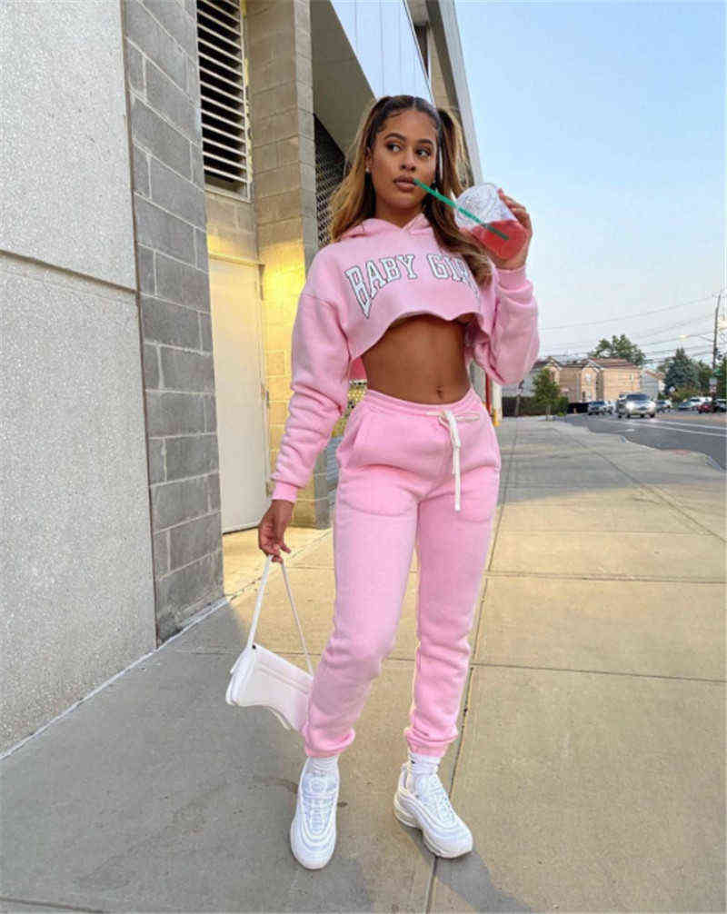 Women' Tracksuit Baby Girl Letter Print Sweatsuit Set Hooded Crop Top Jogger Pant Fitne Two Piece Outfit 220128
Women' Tracksuit Baby Girl Letter Print Sweatsuit Set Hooded Crop Top Jogger Pant Fitne Two Piece Outfit 220128