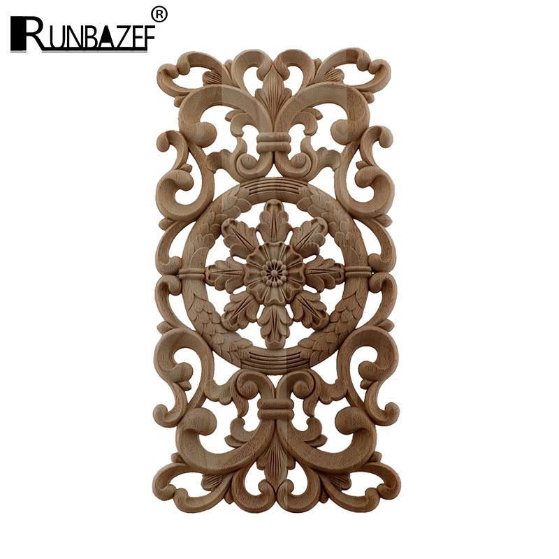 

Woodcarving Decals Carved Corner Flower European Home Decoration Solid Cabinet Door Bed Decorative Patch Onlay Wood Applique