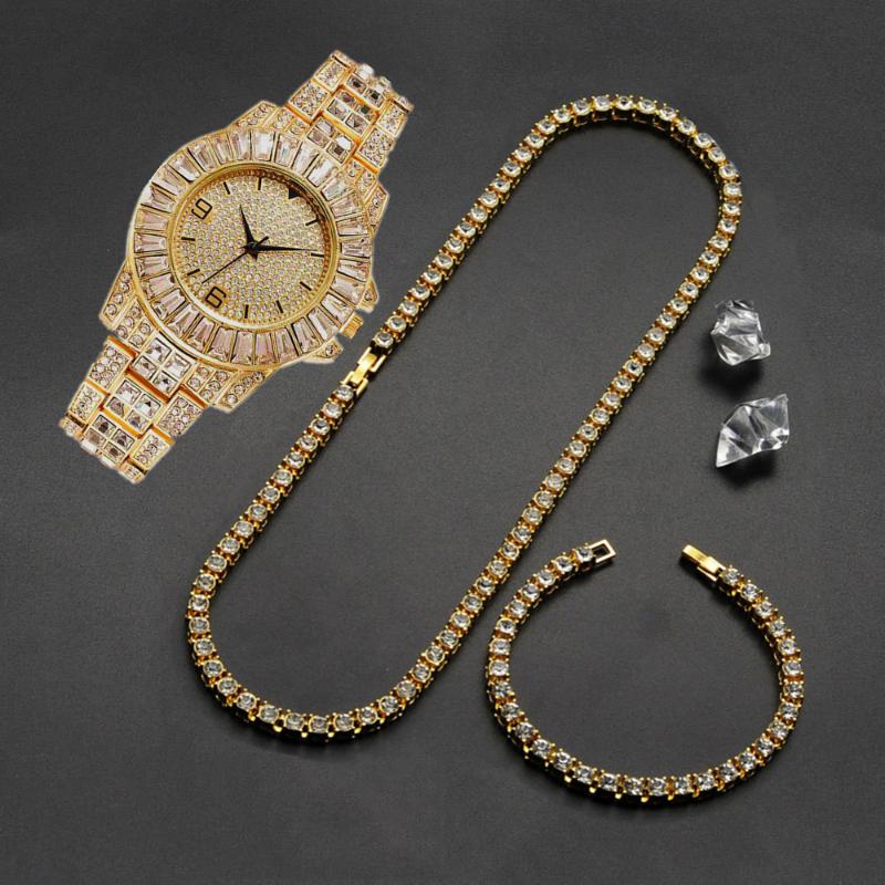 Wristwatches Iced Out Watches For Women Mens Necklace Bracelet Rhinestone Choker Bling Crystal Tennis Chain Jewelry Hip Hop Gold Watch, Slivery;brown
Wristwatches Iced Out Watches For Women Mens Necklace Bracelet Rhinestone Choker Bling Crystal Tennis Chain Jewelry Hip Hop Gold Watch, Slivery;brown
