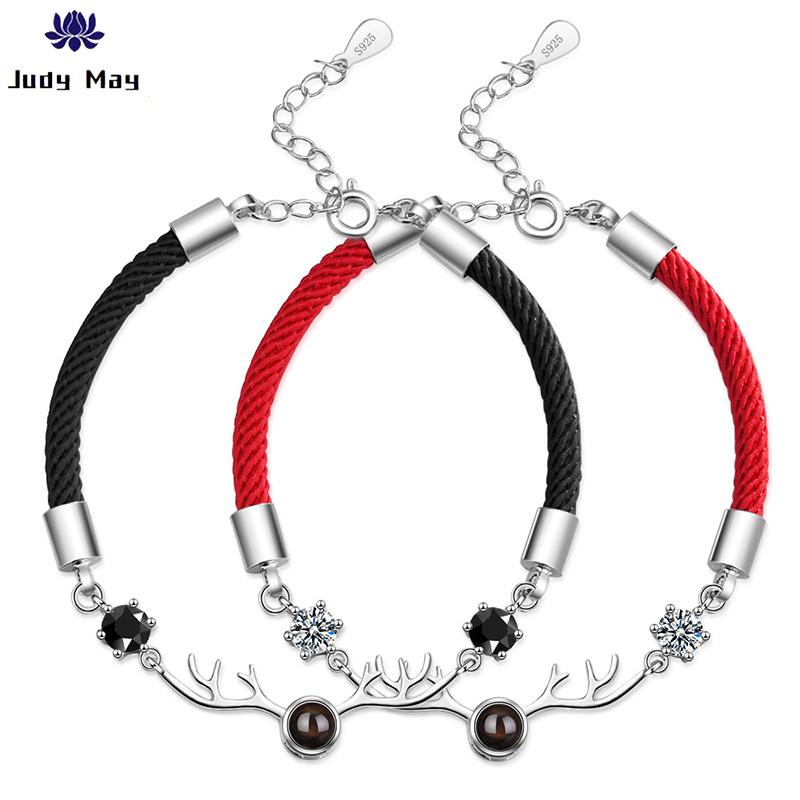 Charm Antlers Projection Bracelet 100 Languages I Love You Bangles for Women Men Fashion Simple Jewelry Valentine's Day Gift
Charm Antlers Projection Bracelet 100 Languages I Love You Bangles for Women Men Fashion Simple Jewelry Valentine's Day Gift