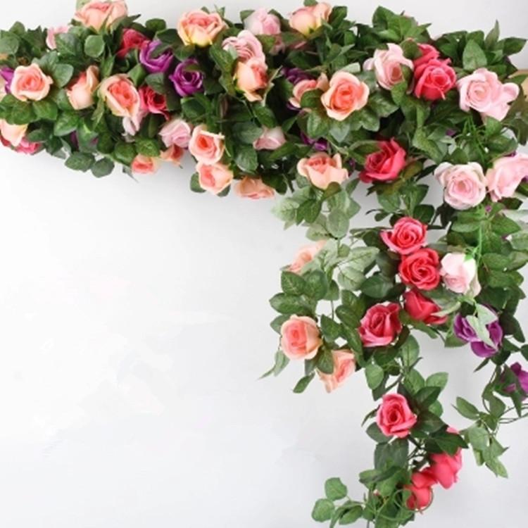 Wall Hanging artificial Flower Rattan Rose vines Wedding Pipeline Shielding Decoration Fake Flowers Rattan Silk Flowers, 9 roses
Wall Hanging artificial Flower Rattan Rose vines Wedding Pipeline Shielding Decoration Fake Flowers Rattan Silk Flowers, 9 roses