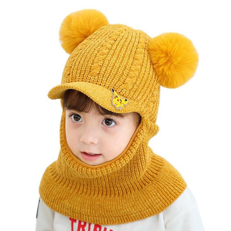 Doitbest 2 to 6 years Boy girl Beanie Protect neck Conjoined double fur ball Windproof Winter Child knit hat kids Earflap Caps 
Doitbest 2 to 6 years Boy girl Beanie Protect neck Conjoined double fur ball Windproof Winter Child knit hat kids Earflap Caps