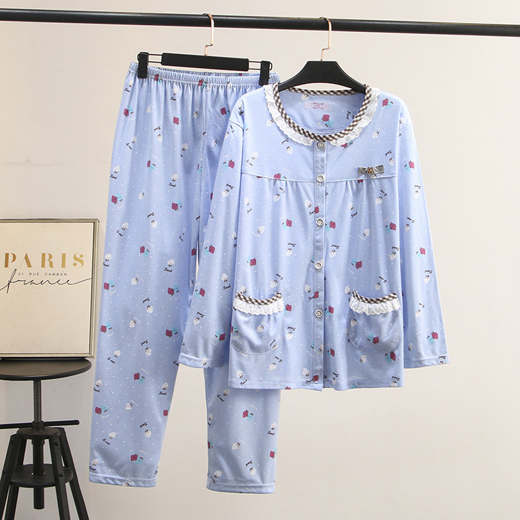 Size Xl- Plus Women's Sleeping Clothes Beautiful Spring Printed Cotton Top Sleeve + Long Trousers Set Pyjamas E1t0, Pink
Size Xl- Plus Women's Sleeping Clothes Beautiful Spring Printed Cotton Top Sleeve + Long Trousers Set Pyjamas E1t0, Pink