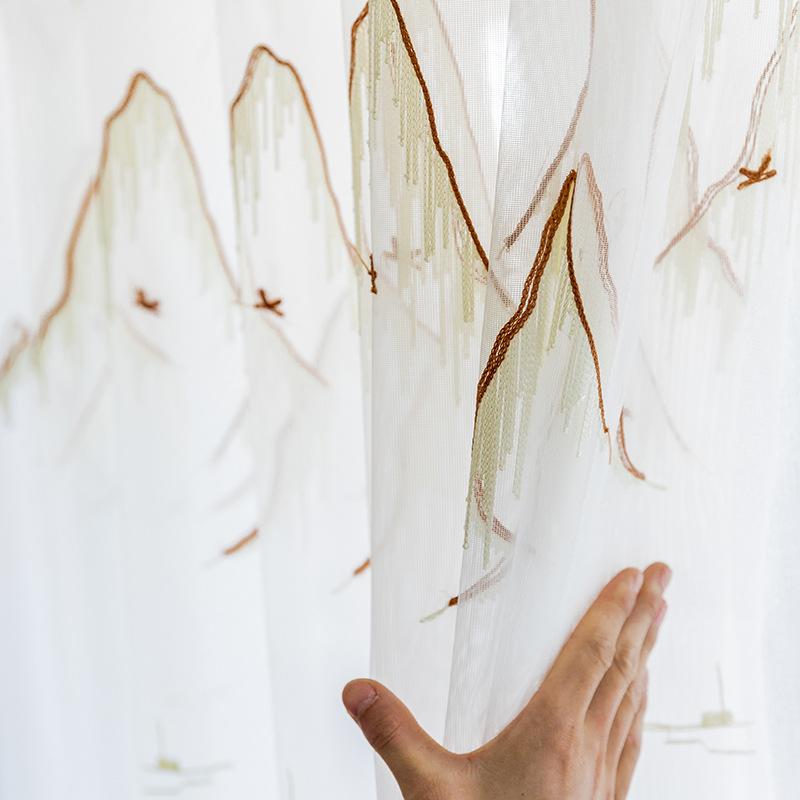 Chinese Style White Gauze Tulle Embroidered Landscape Window Curtains for Living Room Bedroom Modern Sheer Finished Customizatio, Brown
Chinese Style White Gauze Tulle Embroidered Landscape Window Curtains for Living Room Bedroom Modern Sheer Finished Customizatio, Brown