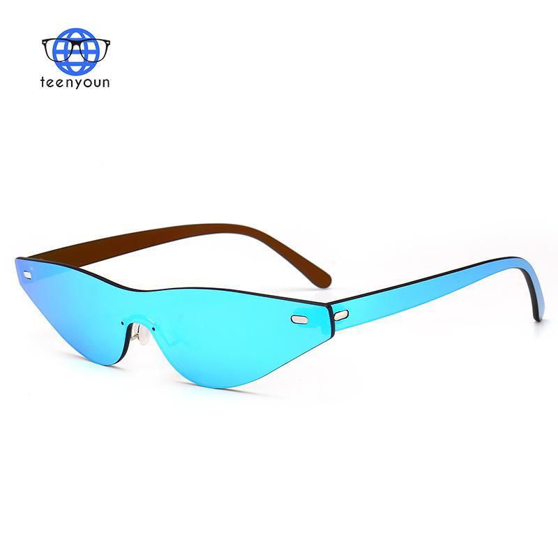 

Sunglasses TEENYOUN Small Cat Eye For Women Men Brand Designer Personality Triangle Frame Sun Glasses Oculos De So Rivet
