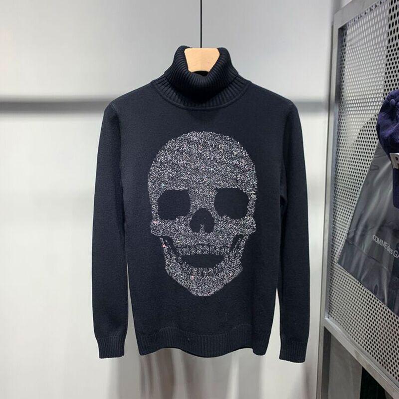 Knitted Oversized Turtleneck Men's Sweater Cashmere Sweatshirt Hot Drilling Skull Brand Pullover Winter, As shown asian size
Knitted Oversized Turtleneck Men's Sweater Cashmere Sweatshirt Hot Drilling Skull Brand Pullover Winter, As shown asian size