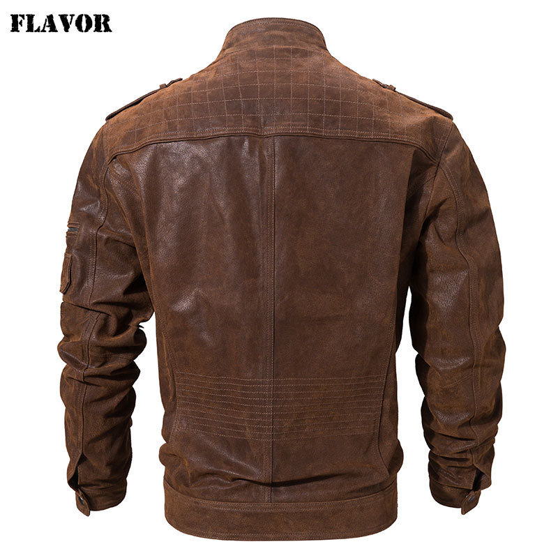 Men's Pigskin Real Leather Jacket Genuine Leather Jackets Motorcycle Jacket Coat Men 201216