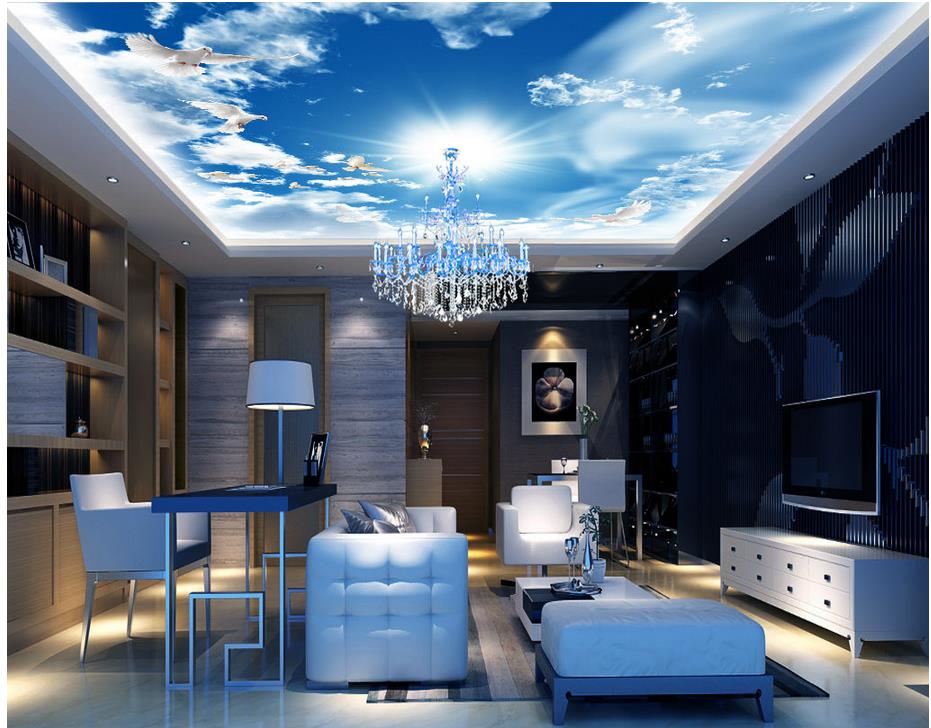 Blue sky bar KTV living room bedroom ceiling mural 3d ceiling murals wallpaper
Blue sky bar KTV living room bedroom ceiling mural 3d ceiling murals wallpaper
