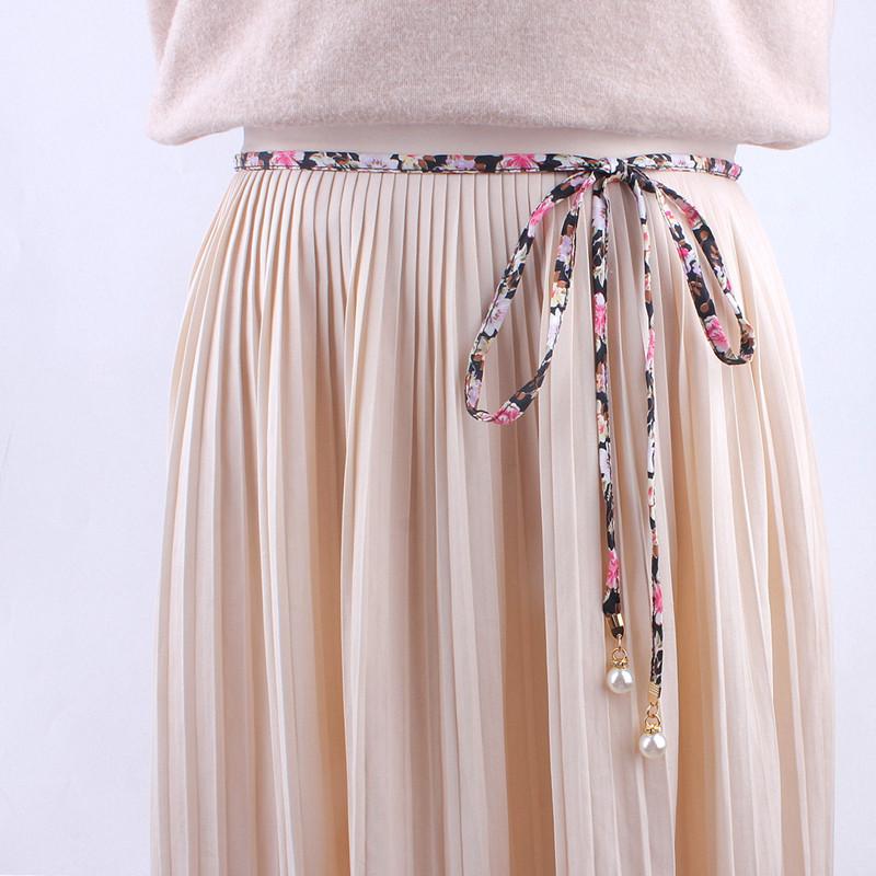 Fashionable narrow strip lengthened slender waist belt woman adornment rope cloth chiffon skirt chain pearl tassel flower, White
Fashionable narrow strip lengthened slender waist belt woman adornment rope cloth chiffon skirt chain pearl tassel flower, White