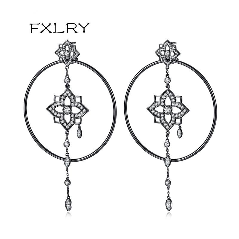 FXLRY New fashion white color/Gun black copper inlaid zircon geometric earrings for women Bridals Wedding Jewelry
FXLRY New fashion white color/Gun black copper inlaid zircon geometric earrings for women Bridals Wedding Jewelry