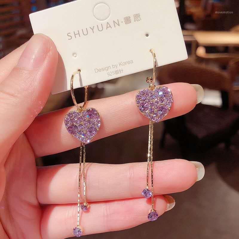 2020 New Trend Kpop Love Heart-shaped Pink Purple Rhinestone Hoop Earrings Long Tassel Temperament Earrings Ins Women Jewelry1
2020 New Trend Kpop Love Heart-shaped Pink Purple Rhinestone Hoop Earrings Long Tassel Temperament Earrings Ins Women Jewelry1