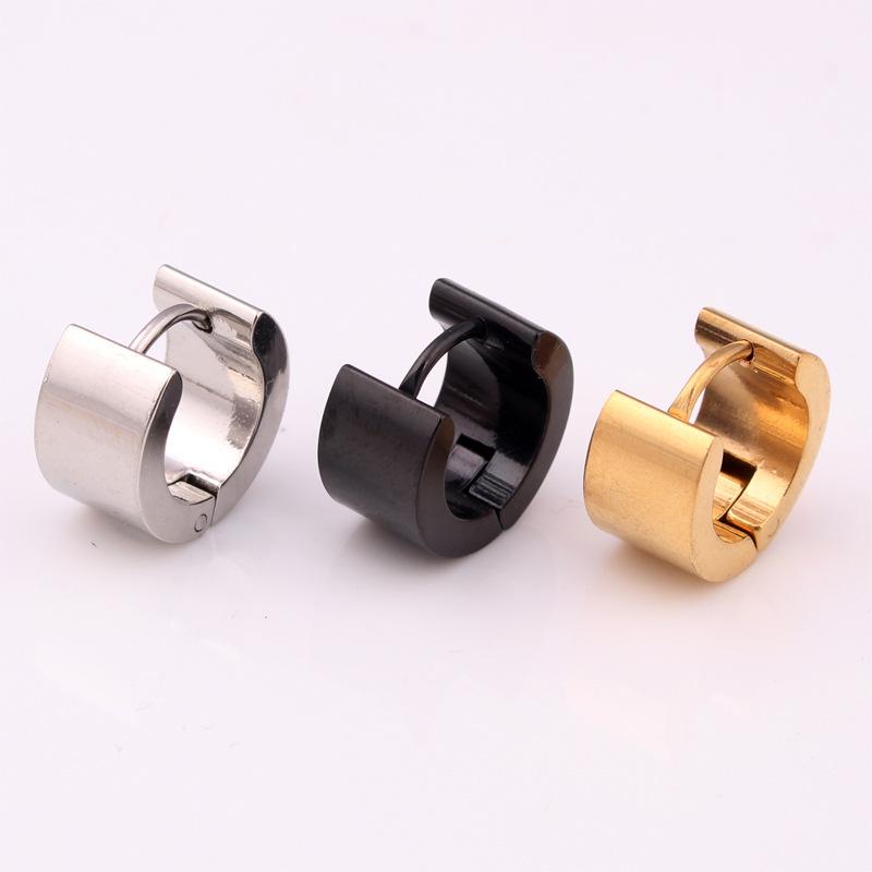 Fashion Men's Small Hoop Earrings Color Gold Black Stainless Steel Wide Hoop Huggie Earrings Jewelry For Cool Men Women
Fashion Men's Small Hoop Earrings Color Gold Black Stainless Steel Wide Hoop Huggie Earrings Jewelry For Cool Men Women