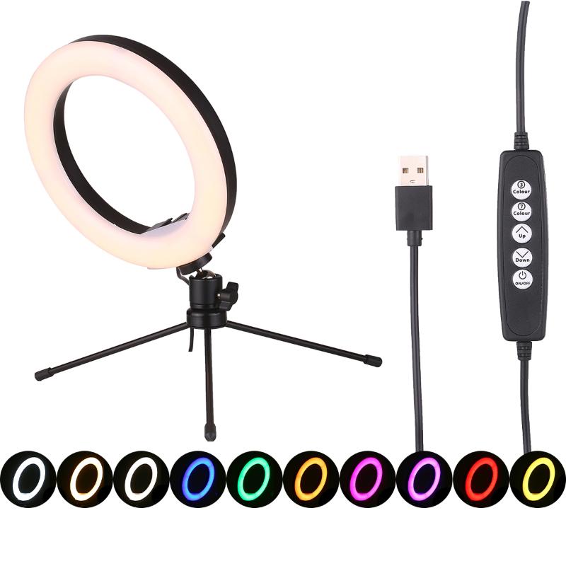 8 Inch Dimmable Selfie Ring Light USB Desk Lamp LED Ring Light Nightlight Flexible Tripod Stand for Photography Photo Makeup
8 Inch Dimmable Selfie Ring Light USB Desk Lamp LED Ring Light Nightlight Flexible Tripod Stand for Photography Photo Makeup