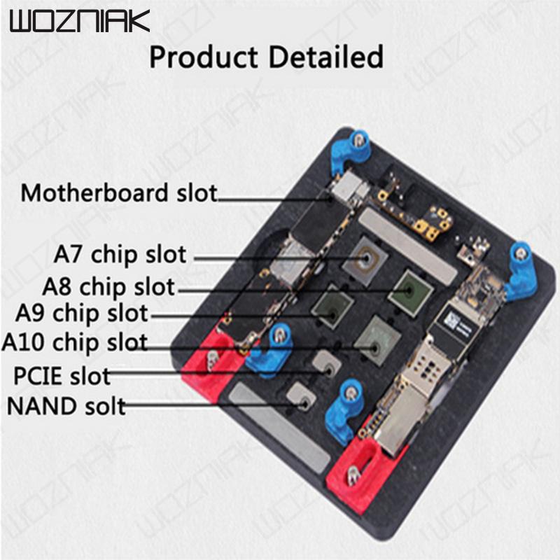 Wozniak MJ A21 Universal High Temperature Motherboard IC Chip PCB Holder Fixtures Profession Repair Tool for 6 6S
Wozniak MJ A21 Universal High Temperature Motherboard IC Chip PCB Holder Fixtures Profession Repair Tool for 6 6S