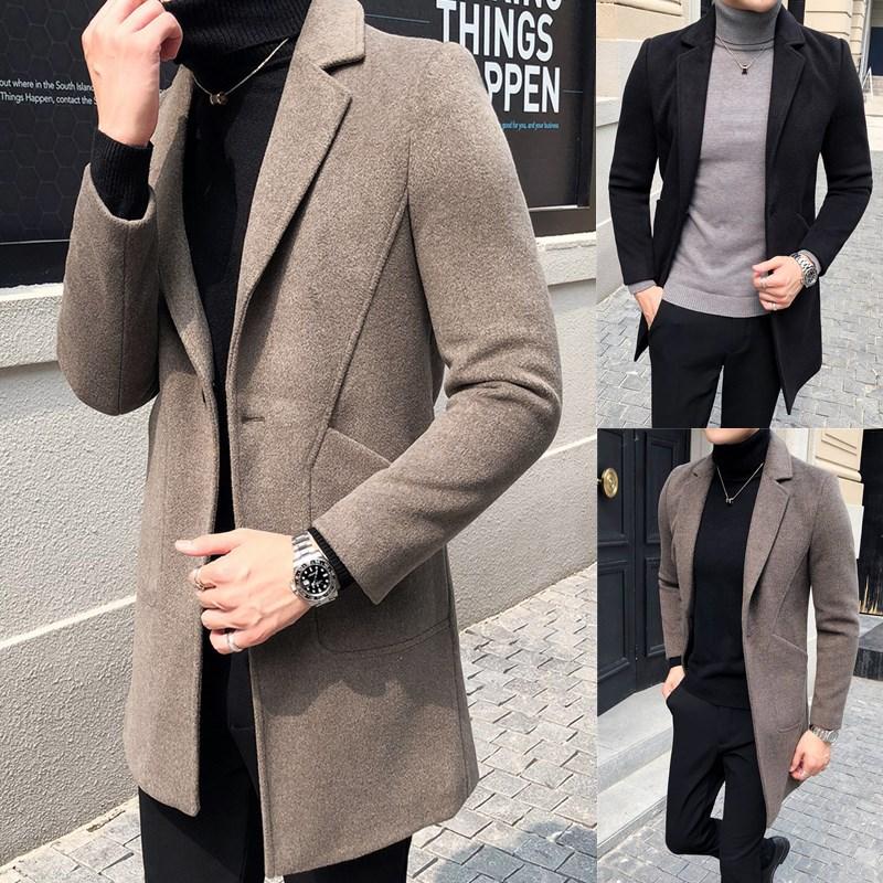 Men of new fund of 2020 autumn winters windbreaker long wool woolen cloth coat in male han edition grid cloth coat, Black
Men of new fund of 2020 autumn winters windbreaker long wool woolen cloth coat in male han edition grid cloth coat, Black