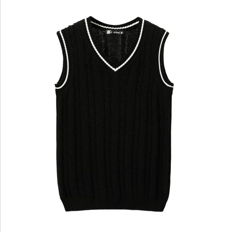 Men Sweater Vest Sleeveless Wool Knitted Waistcoat Stretch VNeck Autumn pull Jumper Slim Fit Spring Tank Tops Twist Pullovers 201125